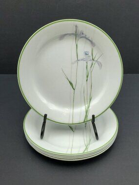 Corelle Shadow Iris Salad Plates Corning Purple Flowers Dessert Appetizer Plates